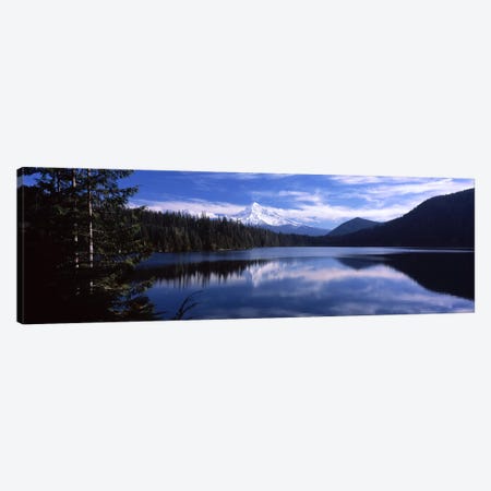Reflection of clouds in waterMt Hood, Lost Lake, Mt. Hood National Forest, Hood River County, Oregon, USA Canvas Print #PIM6669} by Panoramic Images Canvas Wall Art