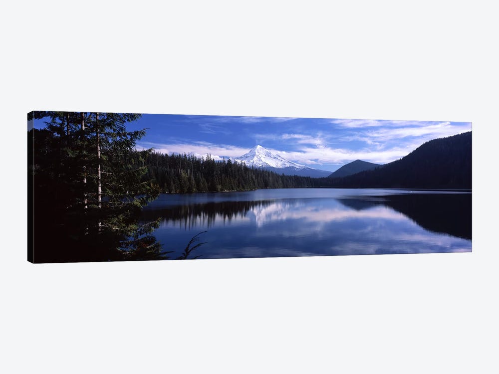 Reflection of clouds in waterMt Hood, Lost Lake, Mt. Hood National Forest, Hood River County, Oregon, USA by Panoramic Images 1-piece Canvas Print