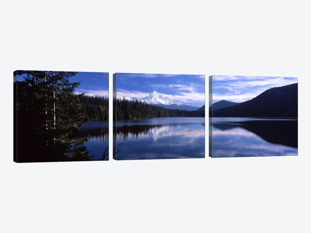 Reflection of clouds in waterMt Hood, Lost Lake, Mt. Hood National Forest, Hood River County, Oregon, USA by Panoramic Images 3-piece Art Print