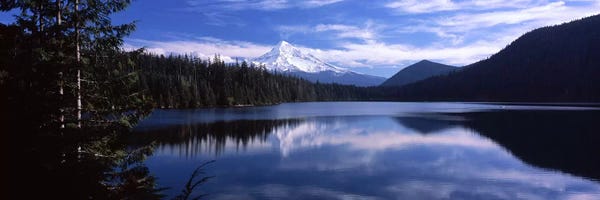 Reflection of clouds in waterMt Hood, Lost Lake, Mt. Hood National Forest, Hood River County, Oregon, USA