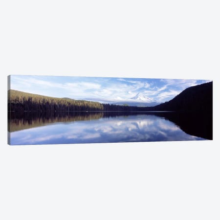 Reflection of clouds in a lake, Mt Hood viewed from Lost Lake, Mt. Hood National Forest, Hood River County, Oregon, USA Canvas Print #PIM6670} by Panoramic Images Canvas Art Print