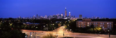Buildings lit up at dusk, Chicago, Illinois, USA #3 by Panoramic Images acrylic art print