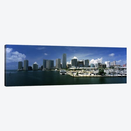 Skyscrapers at the waterfront viewed from Biscayne Bay, Ocean Drive, South Beach, Miami Beach, Florida, USA Canvas Print #PIM6678} by Panoramic Images Canvas Print