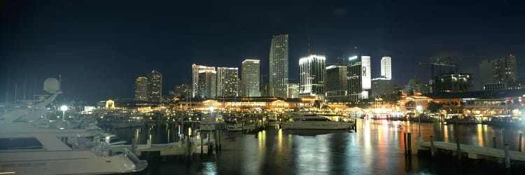 Boats at a harbor with buildings in the background, Miami Yacht Basin, Miami, Florida, USA