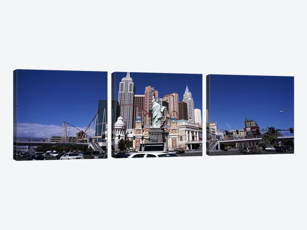 Buildings in a cityNew York New York Hotel, The Las Vegas Strip, Las Vegas, Nevada, USA by Panoramic Images 3-piece Canvas Print