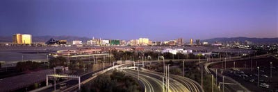 Roads in a city with an airport in the backgroundMcCarran International Airport, Las Vegas, Clark County, Nevada, USA by Panoramic Images canvas print