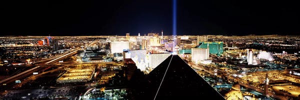 Nevada: High angle view of a city from Mandalay Bay Resort and Casino, Las Vegas, Clark County, Nevada, USA by Panoramic Images