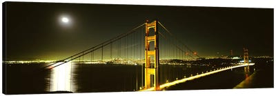 Suspension bridge across the sea, Golden Gate Bridge, San Francisco, California, USA #4 Canvas Art Print - Night Sky Art
