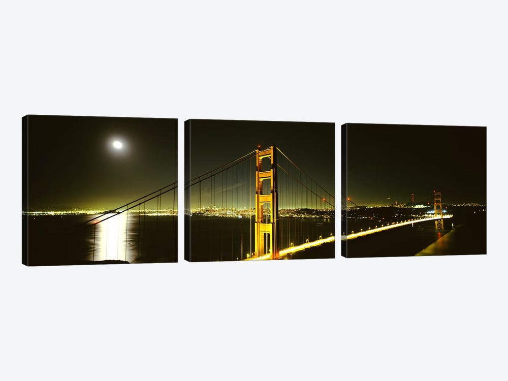 Suspension bridge across the sea, Golden Gate Bridge, San Francisco, California, USA #4 by Panoramic Images 3-piece Canvas Art Print