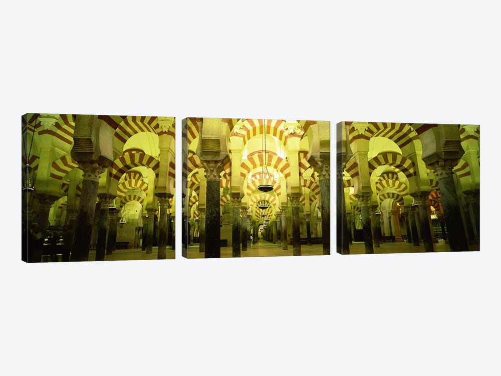 Interiors of a cathedral, La Mezquita Cathedral, Cordoba, Cordoba Province, Spain by Panoramic Images 3-piece Canvas Art