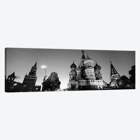 Low angle view of a cathedral, St. Basil's Cathedral, Red Square, Moscow, Russia (black & white) Canvas Print #PIM6716BW} by Panoramic Images Canvas Wall Art