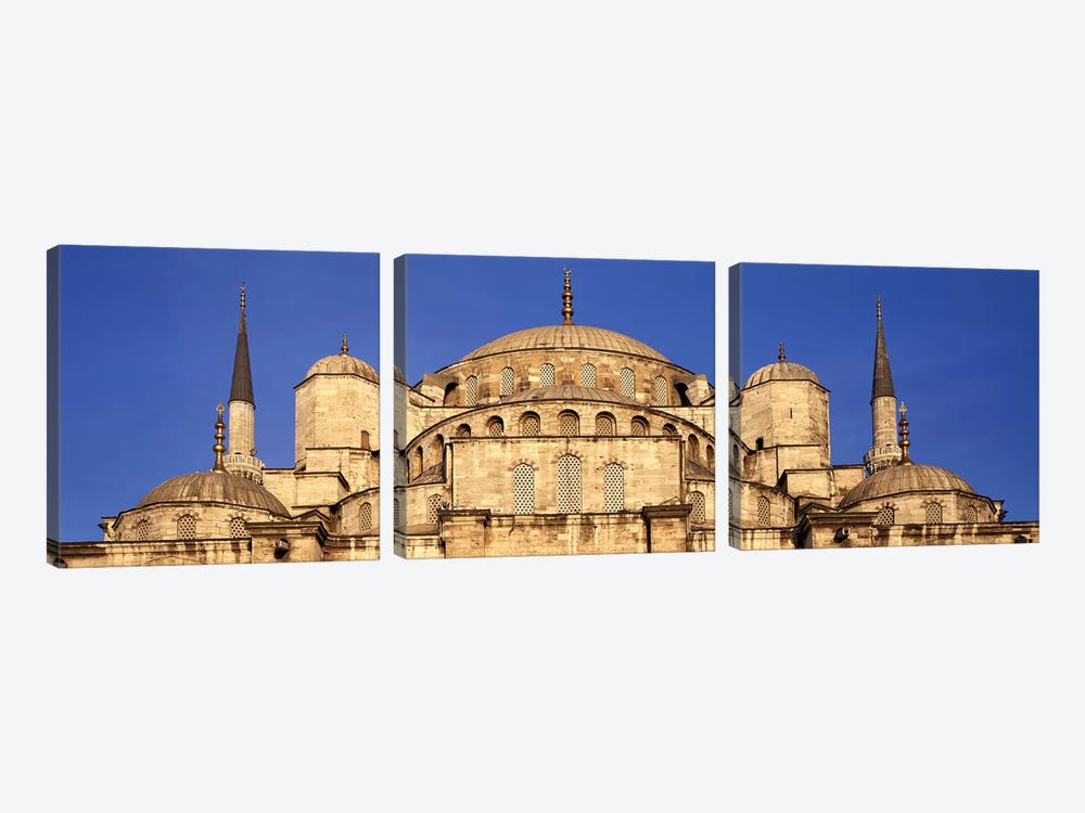 Low angle view of a mosque, Blue Mosque, Istanbul, Turkey by Panoramic Images 3-piece Canvas Print
