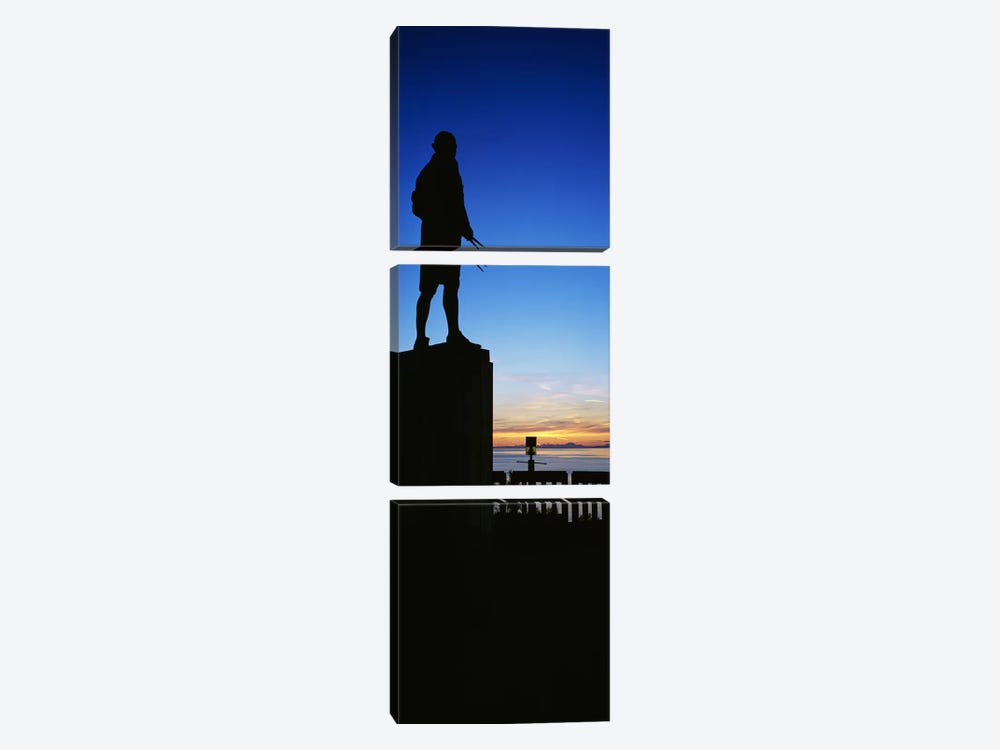 Captain Cook Monument Silhouette, Anchorage, Alaska, USA by Panoramic Images 3-piece Canvas Artwork