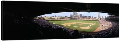 High angle view of a baseball stadium, Wrigley Field, Chicago, Illinois, USA Canvas Art Print - Stadium Art