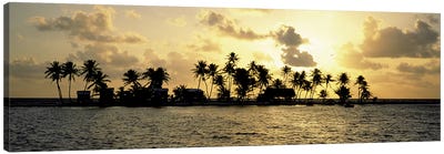 Cloudy Tropical Sunset, Laughing Bird Caye, Stann Creek District, Belize Canvas Art Print - Central America
