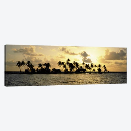 Cloudy Tropical Sunset, Laughing Bird Caye, Stann Creek District, Belize Canvas Print #PIM6744} by Panoramic Images Canvas Art