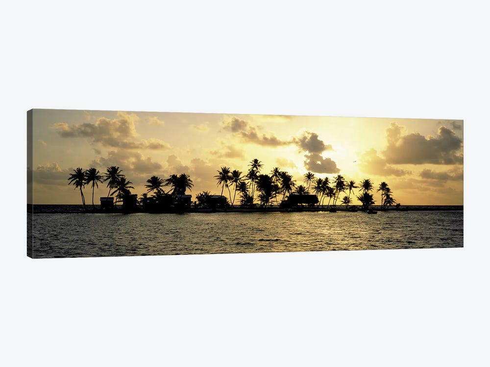 Cloudy Tropical Sunset, Laughing Bird Caye, Stann Creek District, Belize by Panoramic Images 1-piece Canvas Art Print