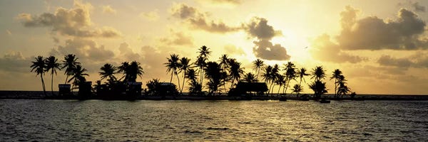 Belize: Cloudy Tropical Sunset, Laughing Bird Caye, Stann Creek District, Belize by Panoramic Images