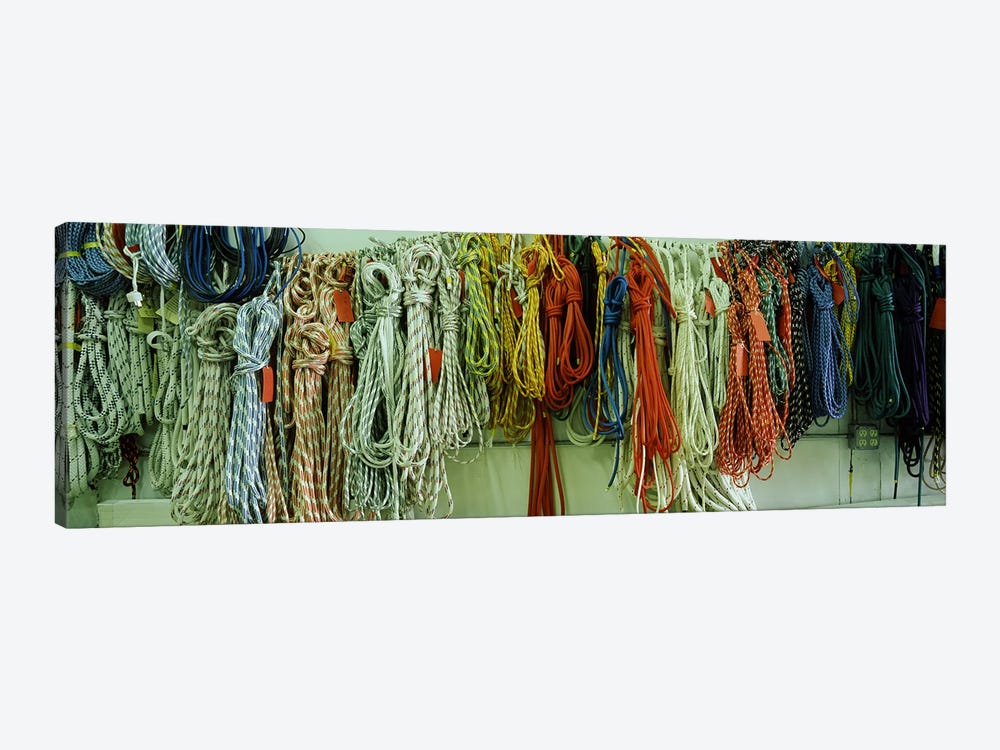 Colorful braided ropes for sailing in a store by Panoramic Images 1-piece Canvas Art