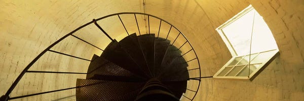 Key West: Low angle view of a spiral staircase of a lighthouse, Key West lighthouse, Key West, Florida, USA by Panoramic Images