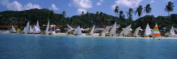 Landed Work Boats During The Grenada Sailing Festival, Grand Anse Beach, St. George Parish, Grenada