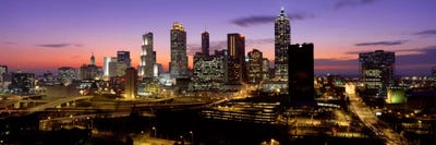 Skyline At Dusk, Cityscape, Skyline, City, Atlanta, Georgia, USA by Panoramic Images canvas print