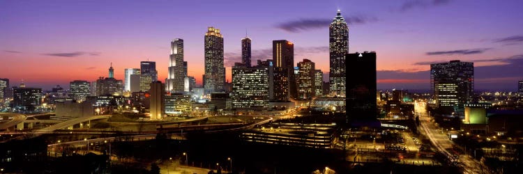 Skyline At Dusk, Cityscape, Skyline, City, Atlanta, Georgia, USA by Panoramic Images wall art