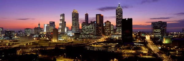 Atlanta: Skyline At Dusk, Cityscape, Skyline, City, Atlanta, Georgia, USA by Panoramic Images
