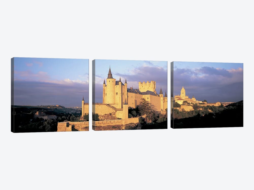 Clouds over a castle, Alcazar Castle, Old Castile, Segovia, Madrid Province, Spain by Panoramic Images 3-piece Canvas Artwork