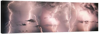 Lightning Storm In A Purple Sky Canvas Art Print - Lightning