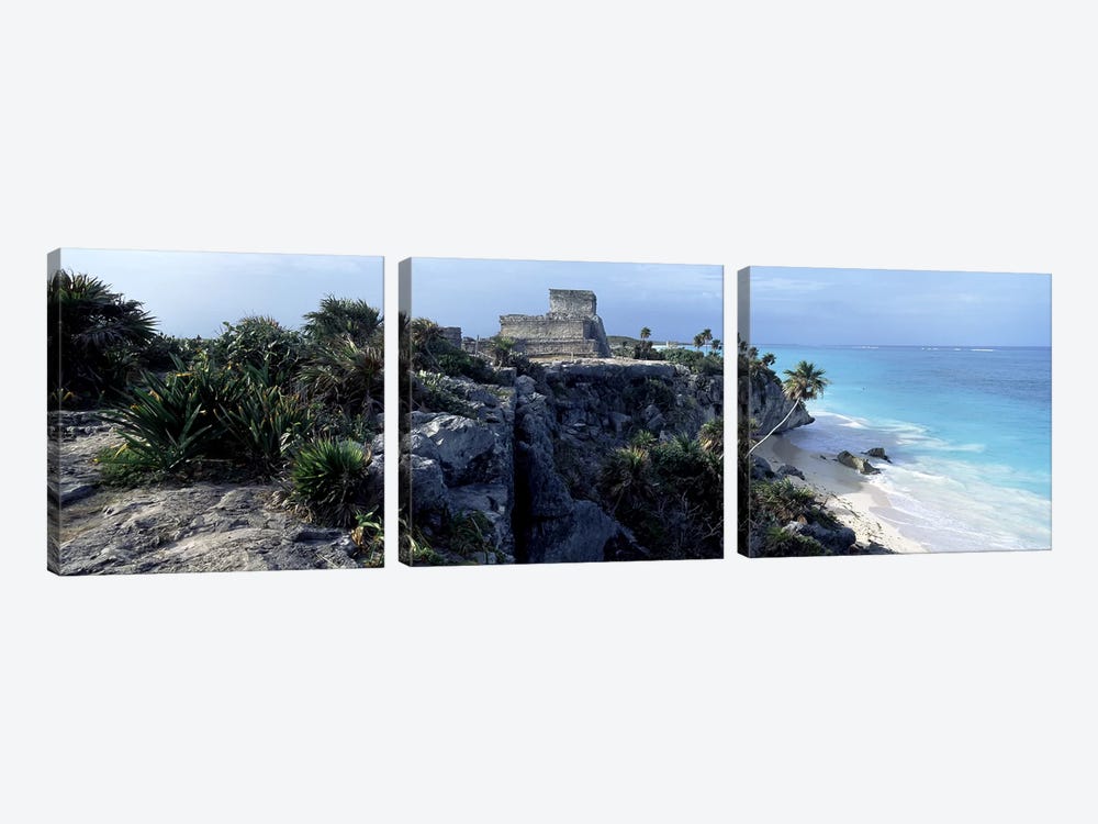 El Castillo, Tulum, Yucatan Peninsula, Quintana Roo, Mexico by Panoramic Images 3-piece Canvas Art Print