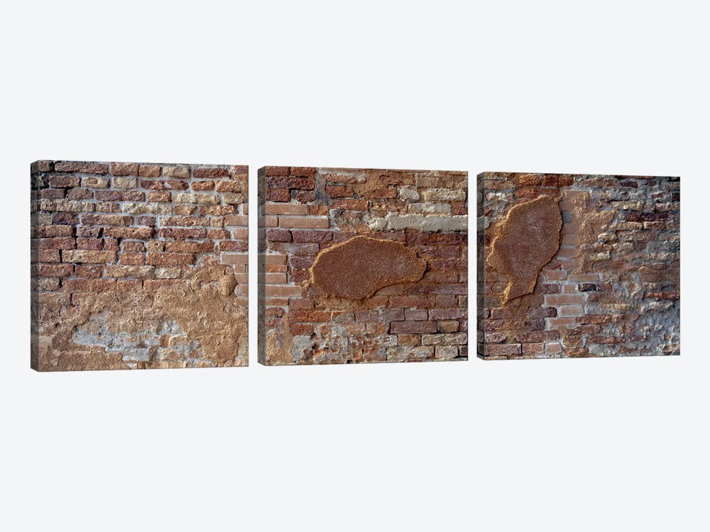 Close-Up Of A Brick Wall, Venice, Italy by Panoramic Images 3-piece Canvas Art Print