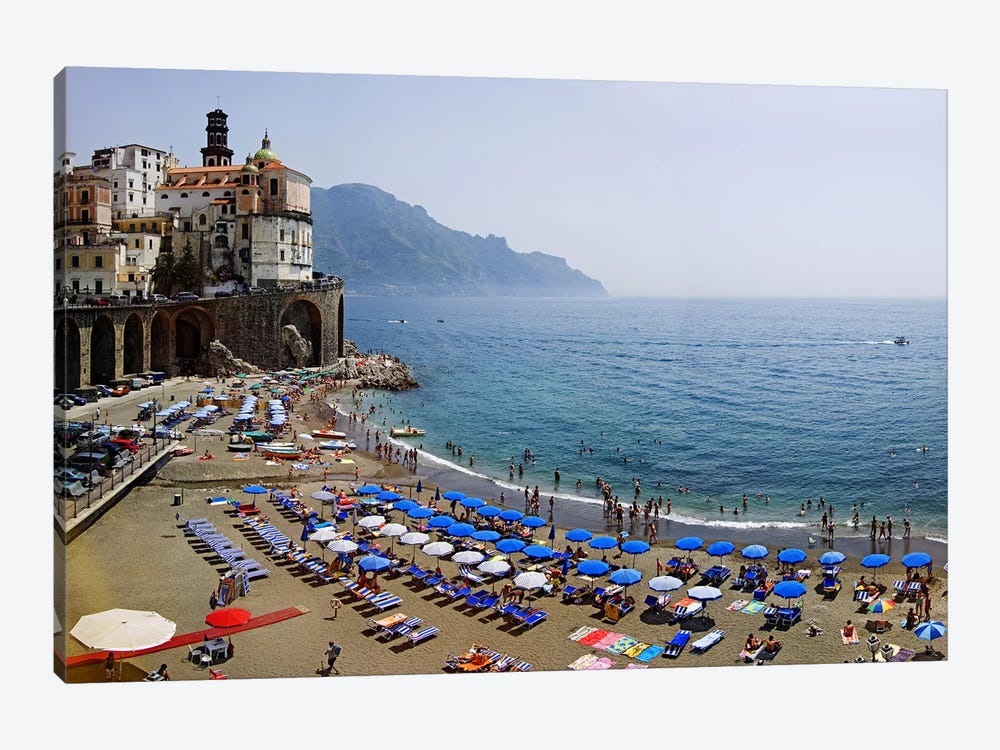 Coastal Beach Landscape, Atrani, Amalfi Coast, Salerno Province, Campania, Italy by Panoramic Images 1-piece Canvas Artwork