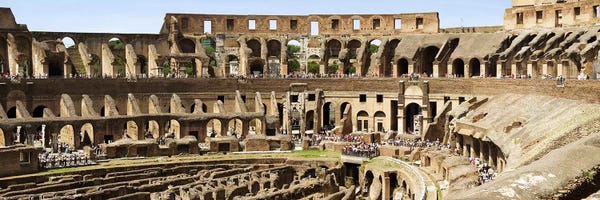 Wonders Of The World: Interiors of an amphitheater, Coliseum, Rome, Lazio, Italy by Panoramic Images