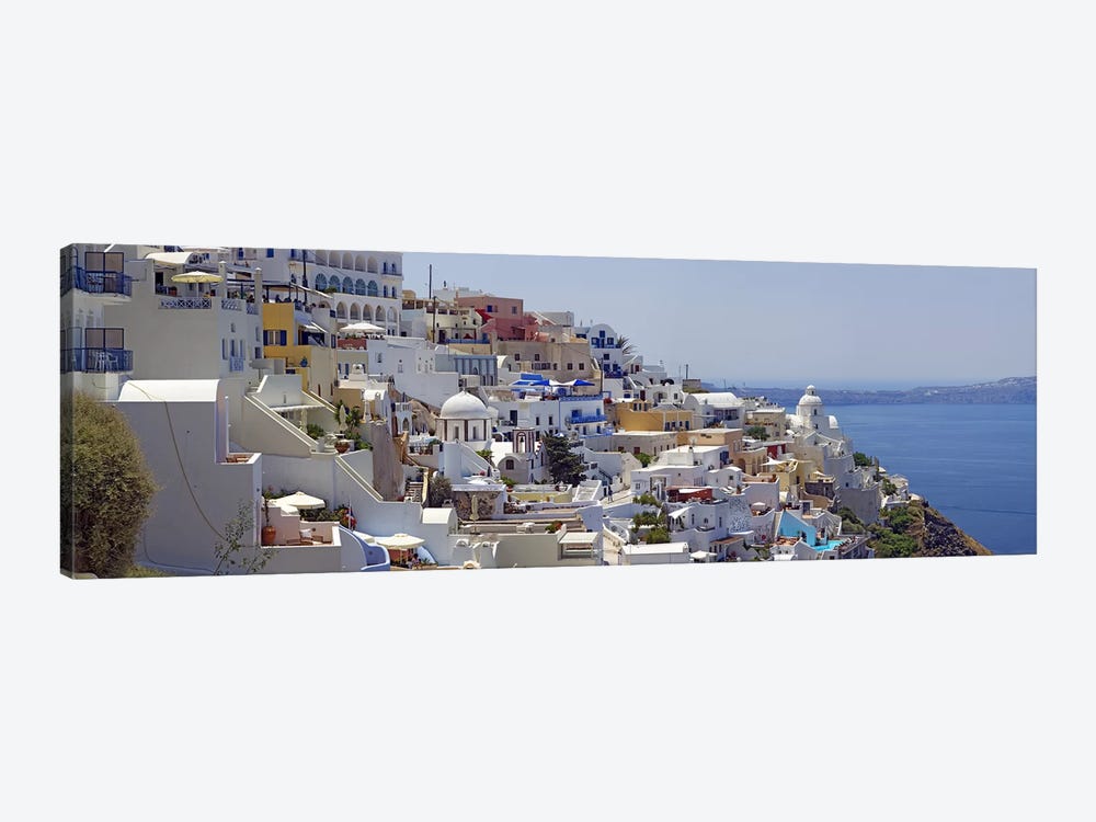 White-Washed Mediterranean Architecture, Fira, Santorini, Cyclades, Greece by Panoramic Images 1-piece Canvas Art