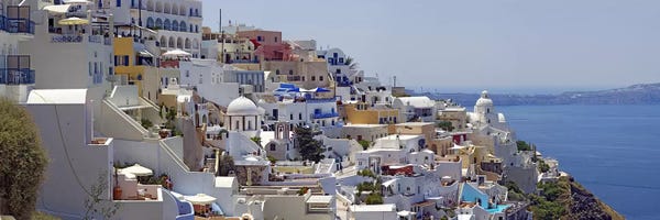 Santorini: White-Washed Mediterranean Architecture, Fira, Santorini, Cyclades, Greece by Panoramic Images