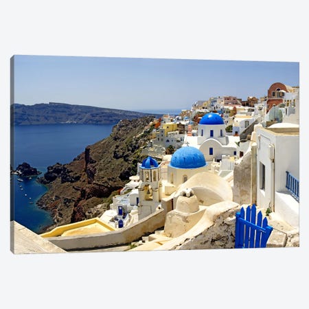 High angle view of a church, Oia, Santorini, Cyclades Islands, Greece Canvas Print #PIM6806} by Panoramic Images Canvas Print
