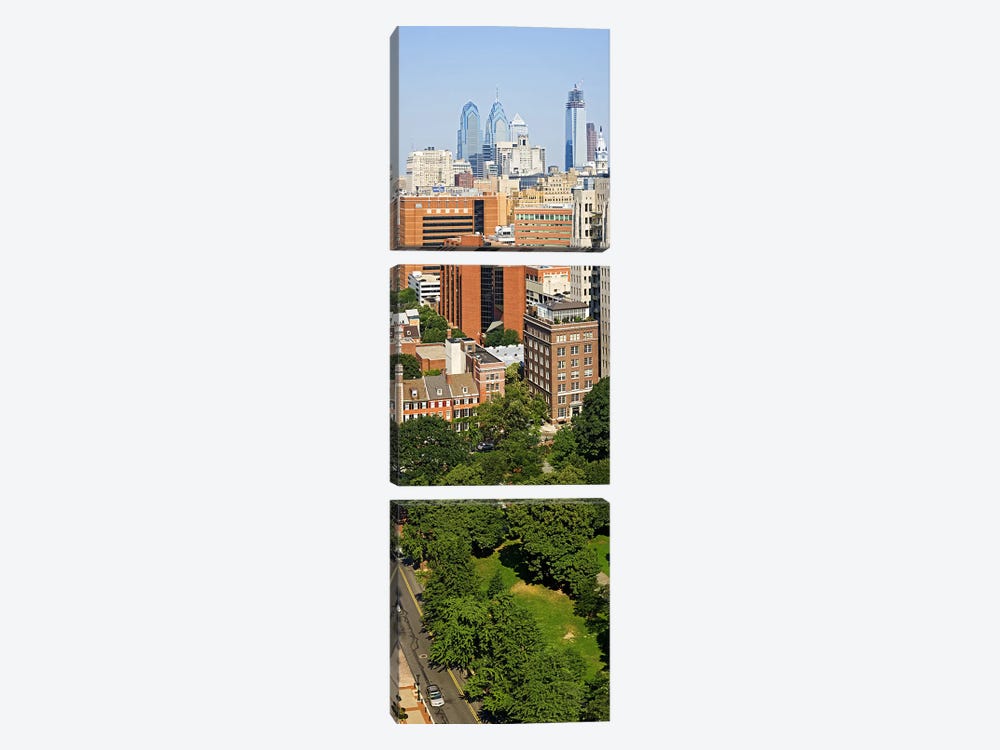 Skyscrapers in a city, Washington Square, Philadelphia, Philadelphia County, Pennsylvania, USA by Panoramic Images 3-piece Canvas Artwork