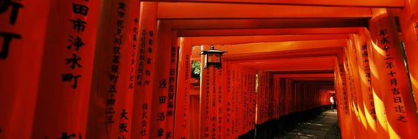 Japanese Culture: Senbon Torii Path, Fushimi Inari Taisha, Fushimi-ku, Kyoto, Kinki Region, Honshu, Japan by Panoramic Images