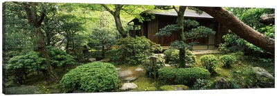 Temple in a garden, Yuzen-En Garden, Chion-In, Higashiyama Ward, Kyoto, Kyoto Prefecture, Kinki Region, Honshu, Japan Canvas Art Print - Garden & Floral Landscape Art