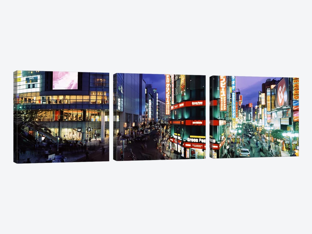 Shinjuku Special Ward At Night, Tokyo, Kanto Region, Japan by Panoramic Images 3-piece Canvas Artwork
