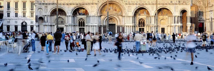 Tourists in front of a cathedral, St. Mark's Basilica, Piazza San Marco, Venice, Italy