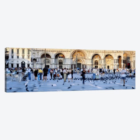 Tourists in front of a cathedral, St. Mark's Basilica, Piazza San Marco, Venice, Italy Canvas Print #PIM6835} by Panoramic Images Canvas Art