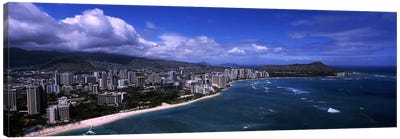 Buildings at the waterfront, Waikiki Beach, Honolulu, Oahu, Hawaii, USA #2 Canvas Art Print - Waikiki