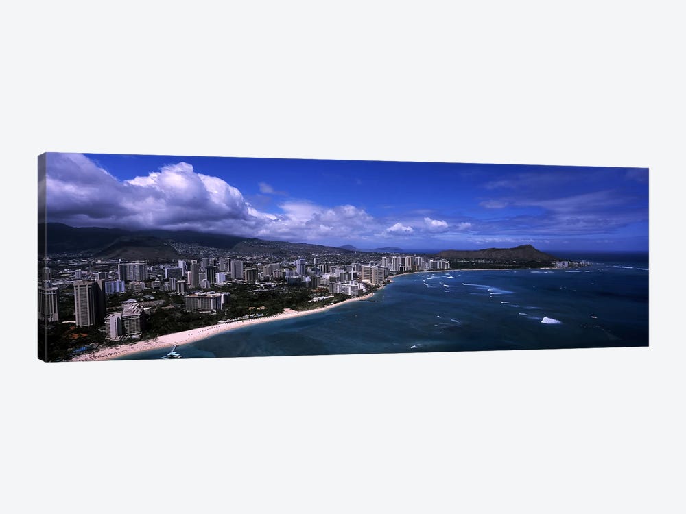 Buildings at the waterfront, Waikiki Beach, Honolulu, Oahu, Hawaii, USA #2 by Panoramic Images 1-piece Canvas Print
