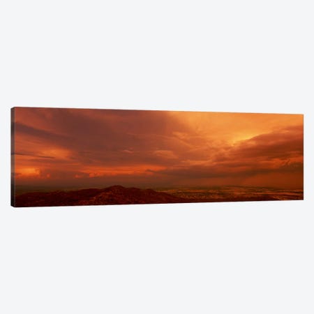Stormy Orange Sunset Over Phoenix, Arizona, USA Canvas Print #PIM683} by Panoramic Images Canvas Artwork