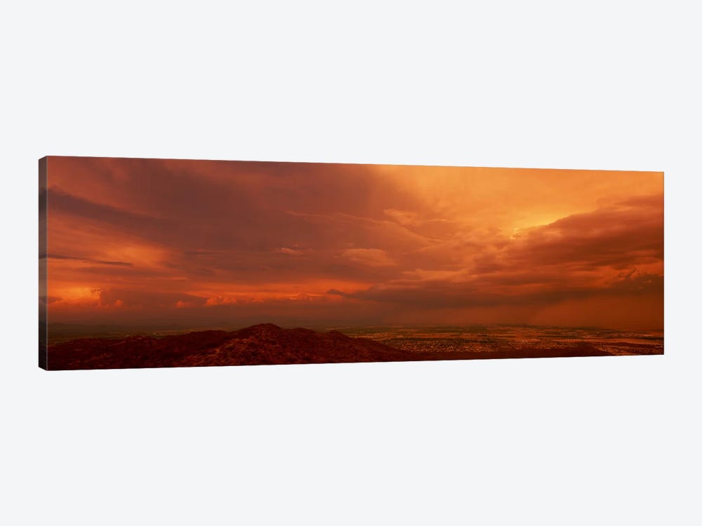 Stormy Orange Sunset Over Phoenix, Arizona, USA by Panoramic Images 1-piece Art Print