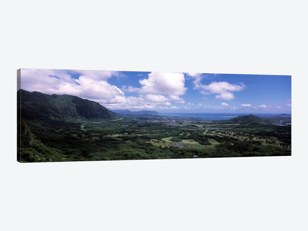 View Of Kaneohe Bay Area From Nu'uanu Pali Lookout, Oahu, Hawaii, USA by Panoramic Images 1-piece Canvas Art