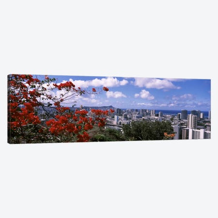 High angle view of a cityscape, Honolulu, Oahu, Hawaii, USA #2 Canvas Print #PIM6847} by Panoramic Images Art Print