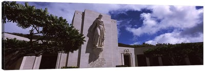 Low angle view of a statue, National Memorial Cemetery of the Pacific, Punchbowl Crater, Honolulu, Oahu, Hawaii, USA Canvas Art Print - Hawaii Art
